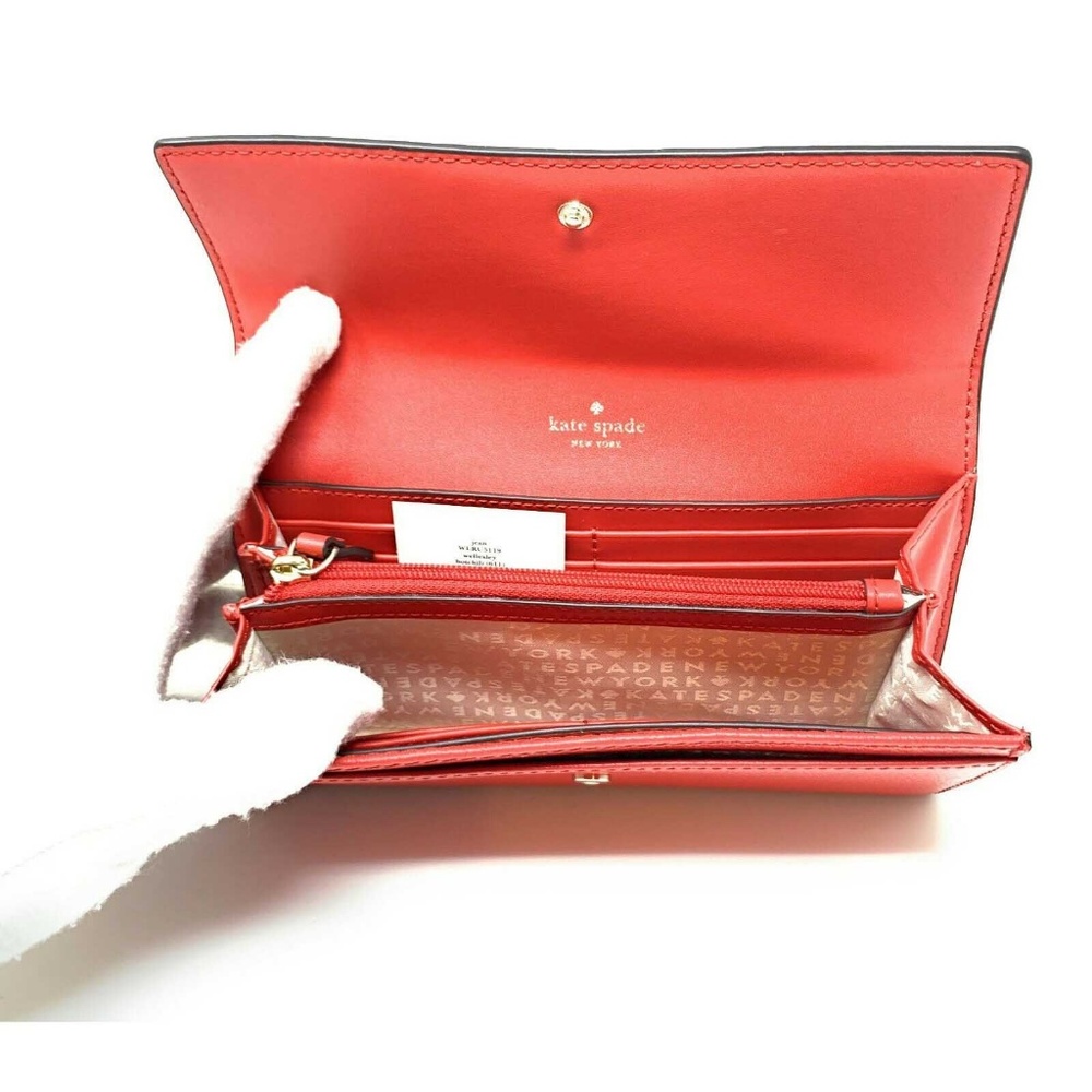 Kate Spade Wellesley Jean Leather Wallet Chilli - Picture 4 of 5